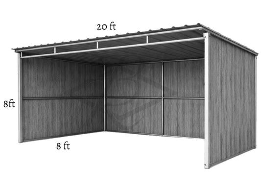Three Sided Standard 8’ Horse & Livestock Shelters