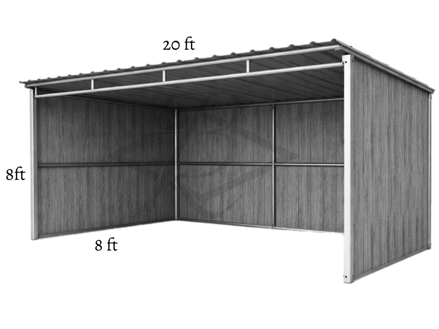 Three Sided Standard 8’ Horse & Livestock Shelters